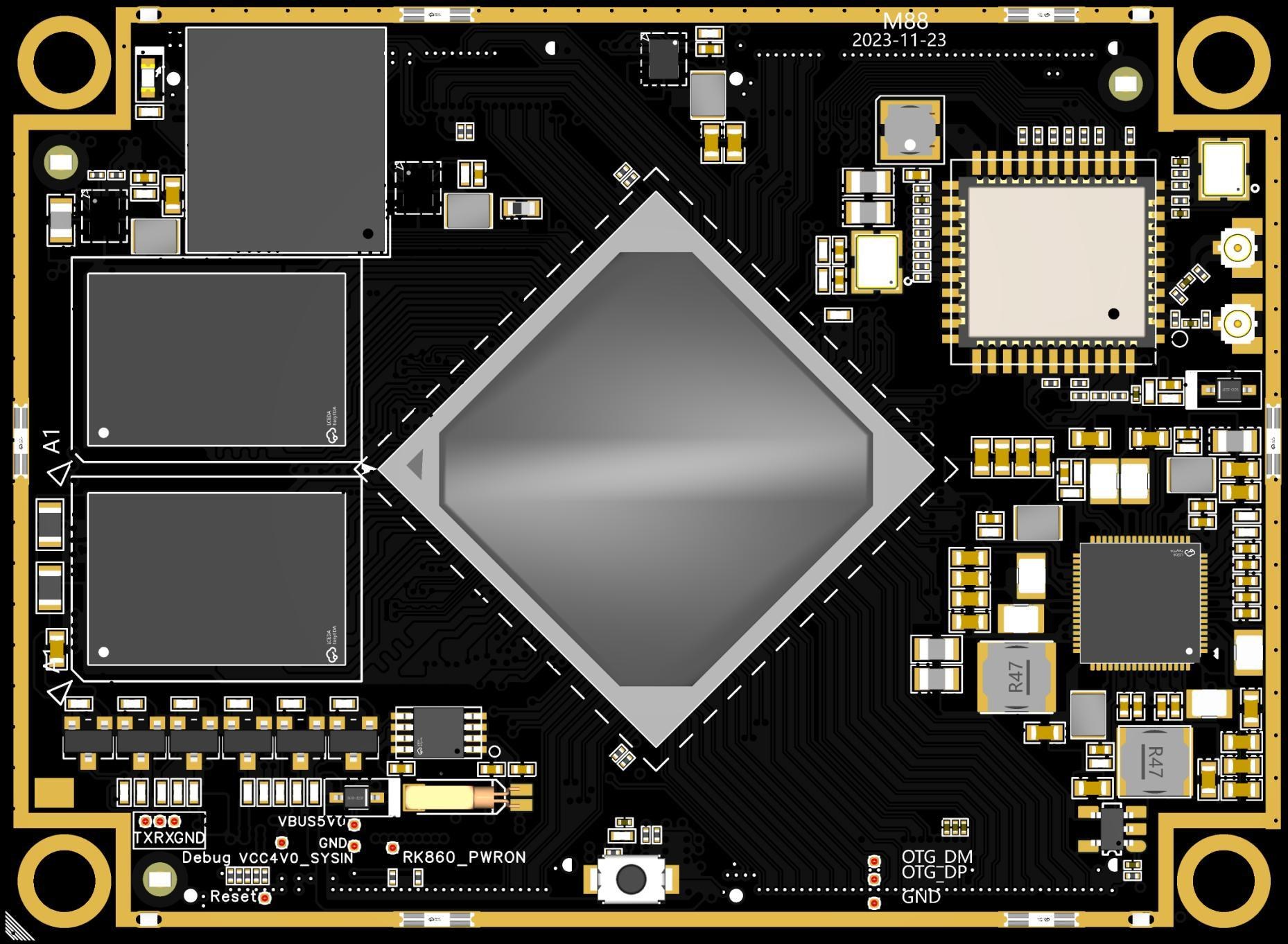 M88 RK3588 Core board top view
